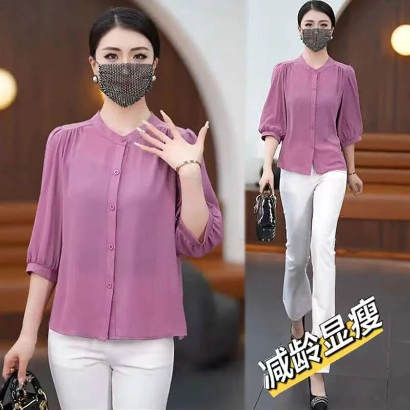 2025夏季新款时尚休闲洋气百搭纯色圆领短袖体恤