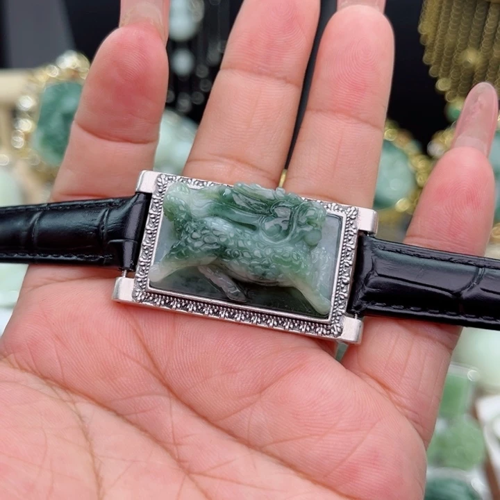 ****透闪石-蛇纹石玉银S925镶嵌手链