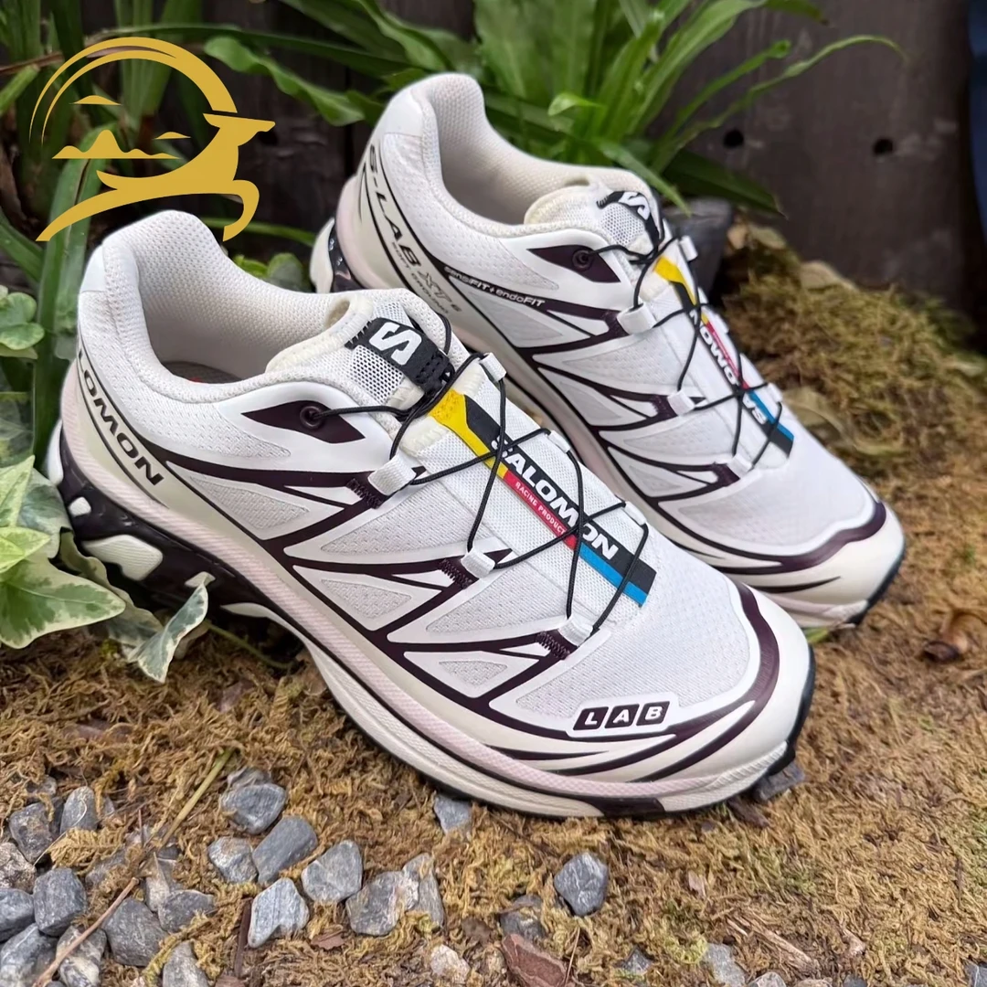 【新品上新】Salomon XT-6 舒适透气户外休闲运动鞋 粉白小哈士奇