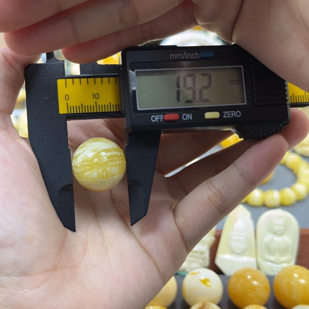 琥珀未镶嵌手串单珠圆珠