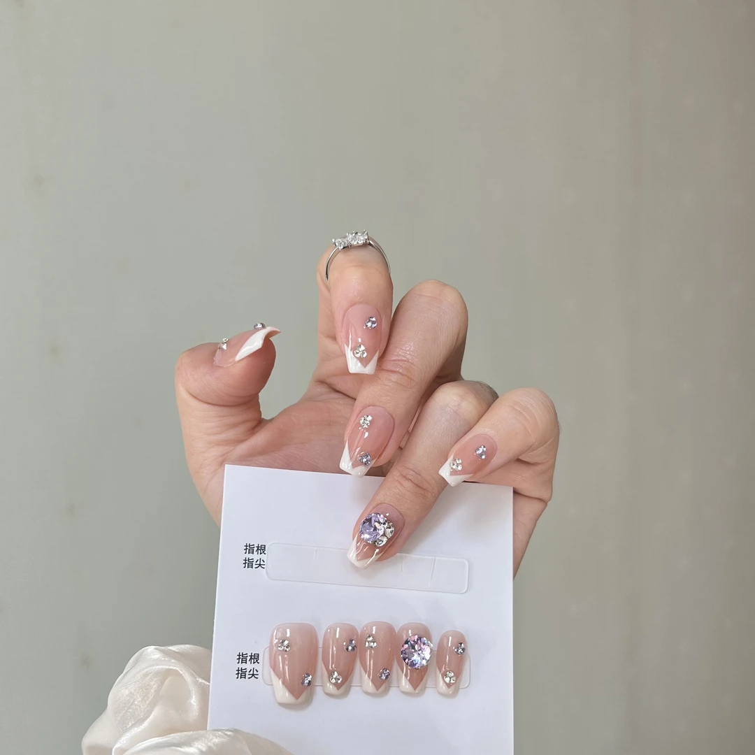 【华子30】奢华手工穿戴甲指甲贴片穿戴式美甲施华洛高级感短款