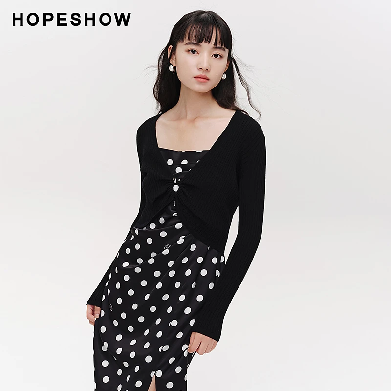 【小花专属】商场专柜款金属扣装饰V领套头针织衫89124090114