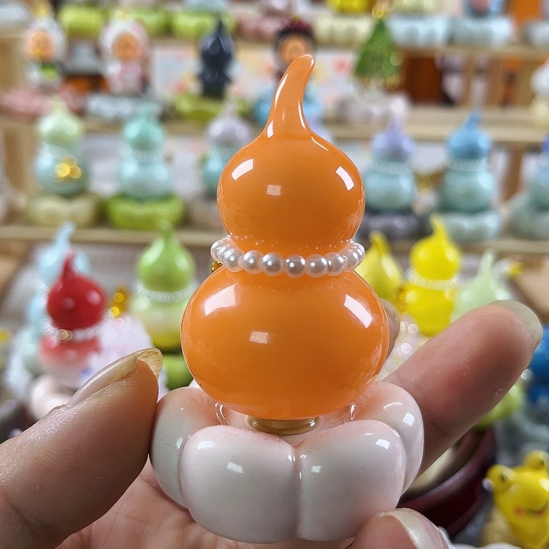 陶景德镇陶瓷底座转转橙色