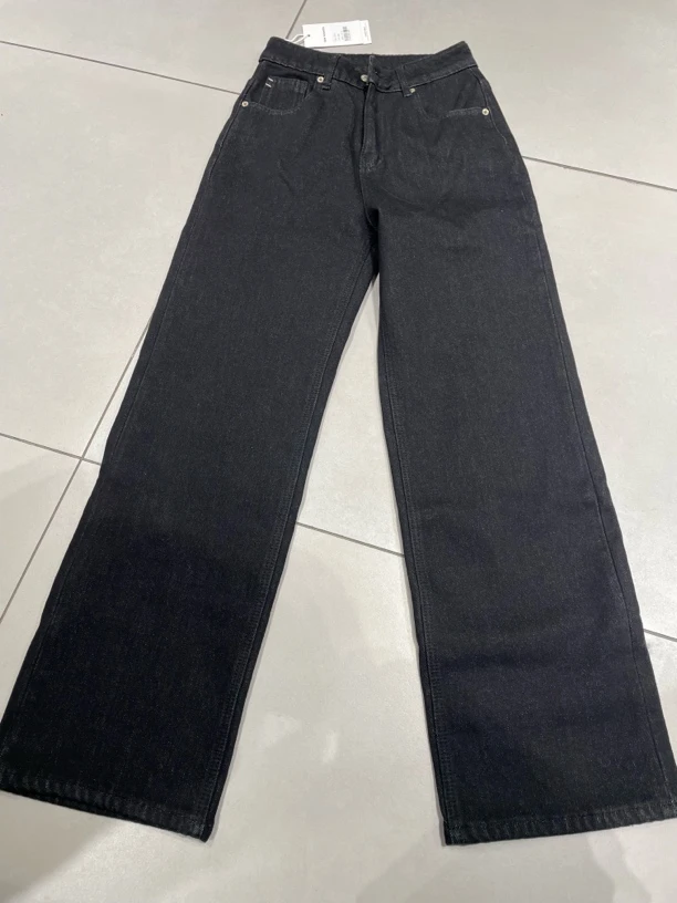 古欧冬季新款显瘦宽松拖地裤17935