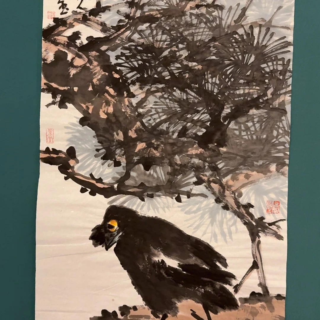 国画单老师画作画作