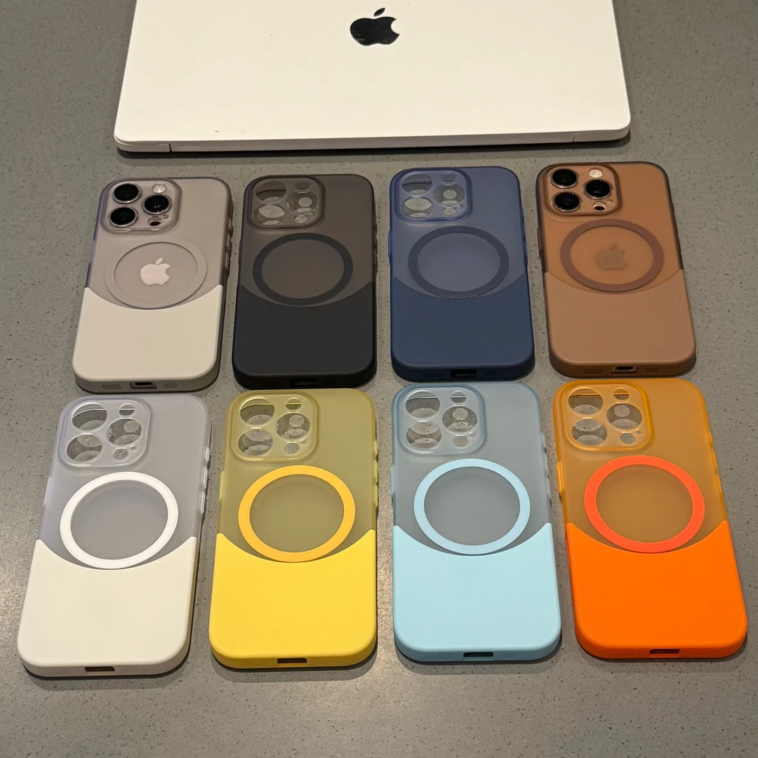 欧克里里拼接壳适用iPhone15/16/17promax磁吸手机壳14/13/12硬套