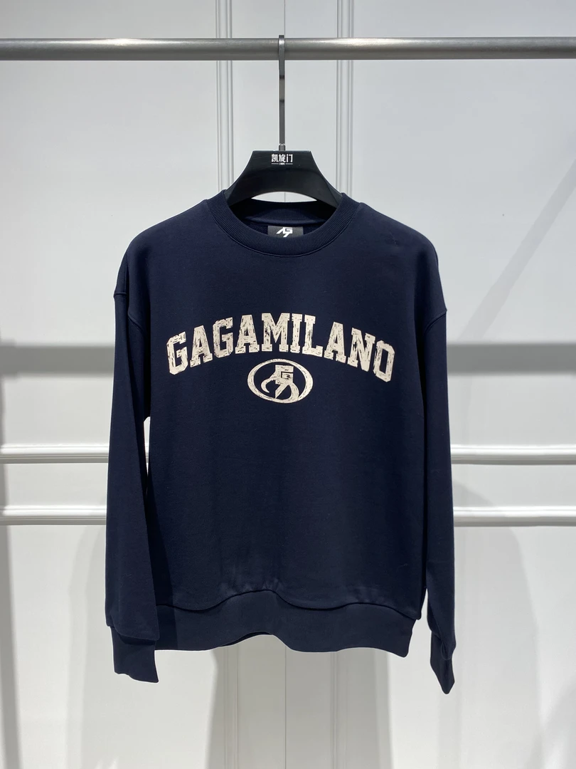 【意大利GaGa】秋季新款男士简约百搭时尚潮流圆领设计上衣长袖T恤