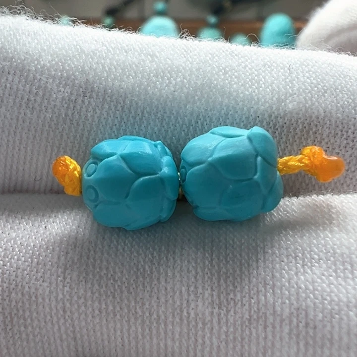 绿松石未镶嵌莲花珠 7.4mm