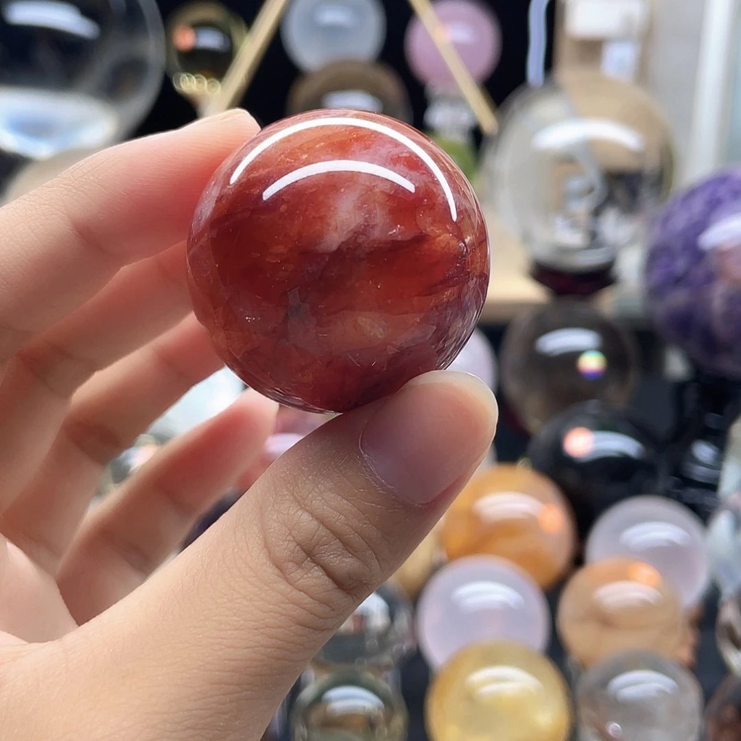 水晶未镶嵌珠宝半成品红椒花3.88