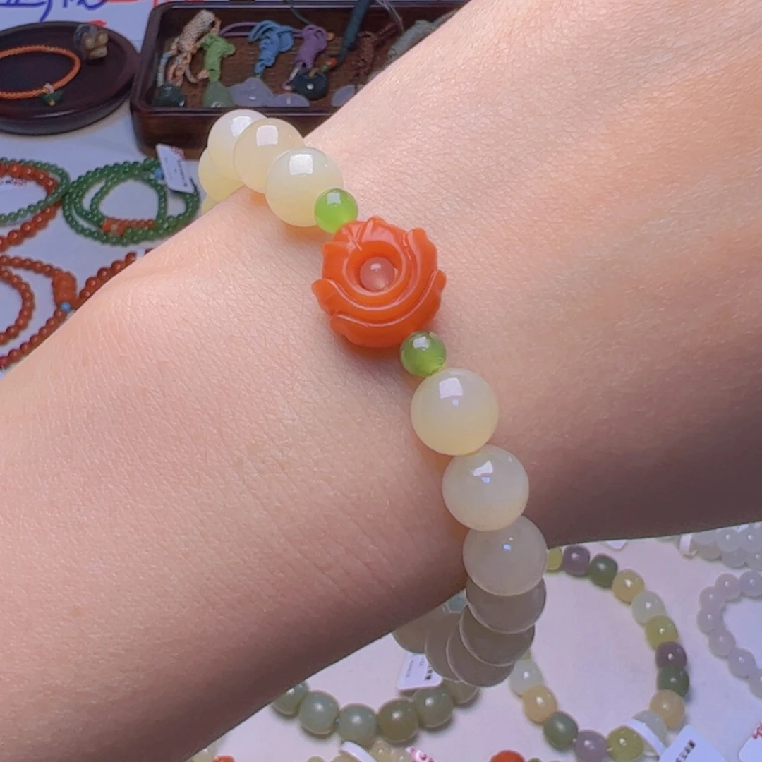 手链未镶嵌和田玉蜂蜜水单圈