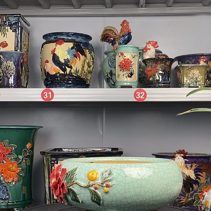 有***见正宗岭南石湾盆豆青