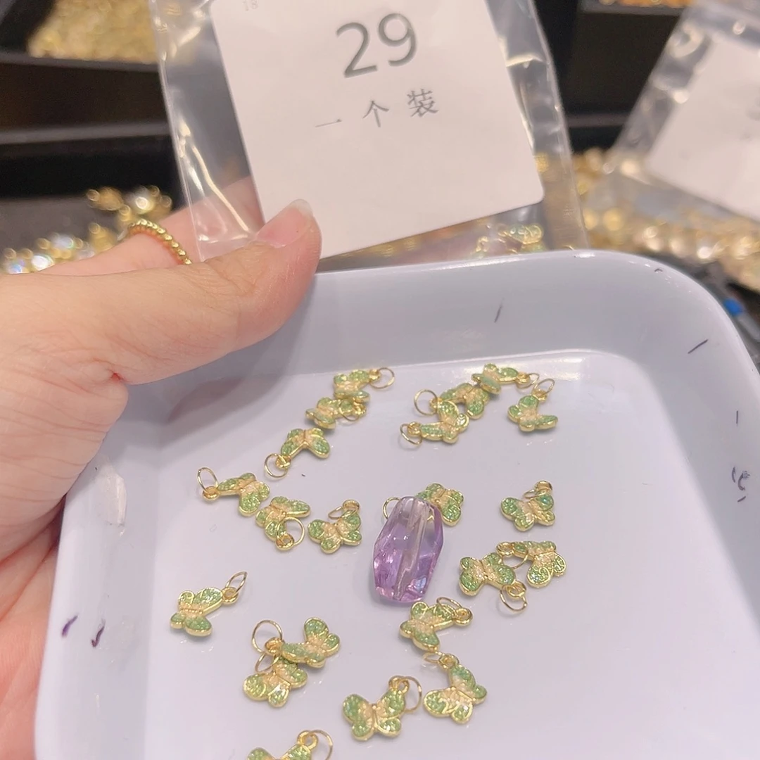 水晶珠宝半成品银S925镀金镶嵌29