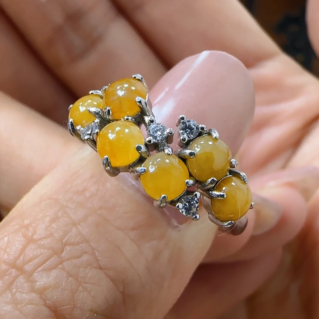 翡翠戒指银S925镶嵌翡翠50