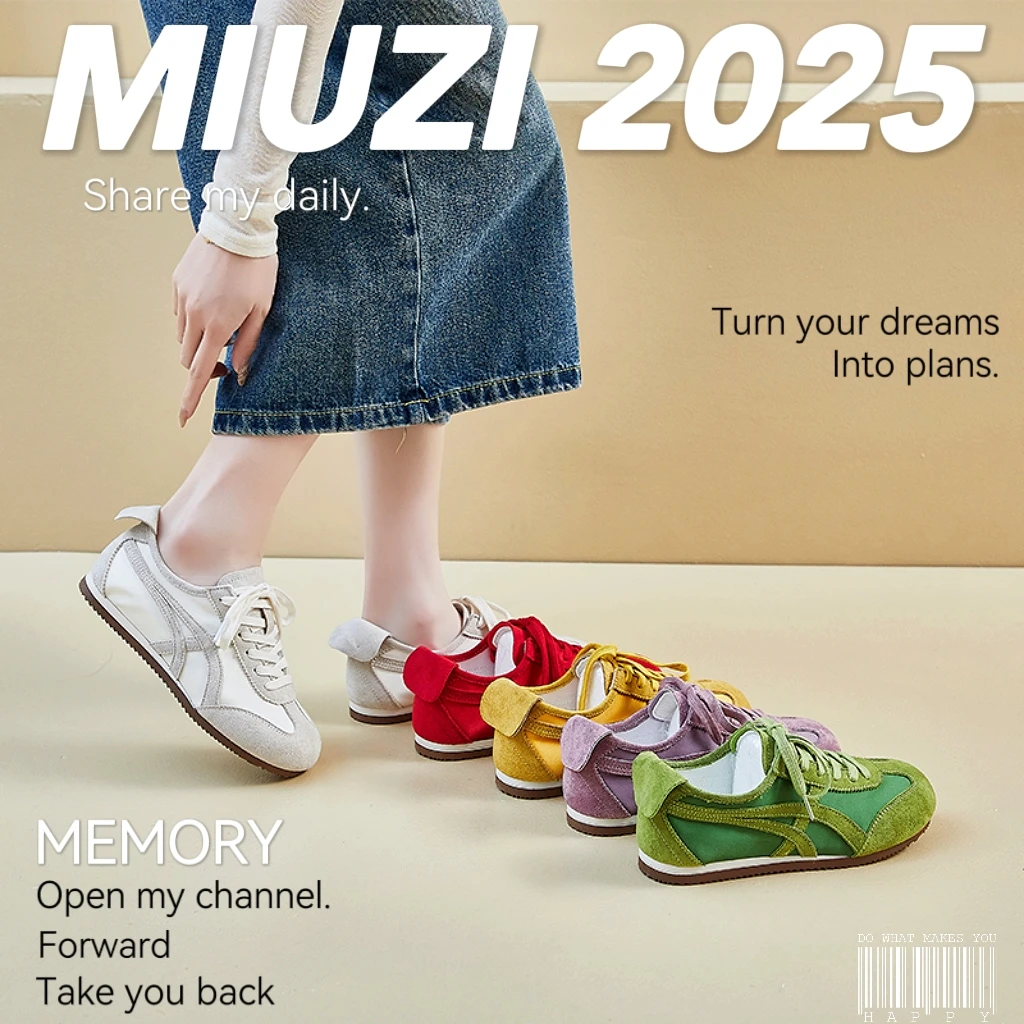 【外贸尾单】日系春夏新款内增高德训鞋女潮跑步休闲百搭平底阿甘鞋