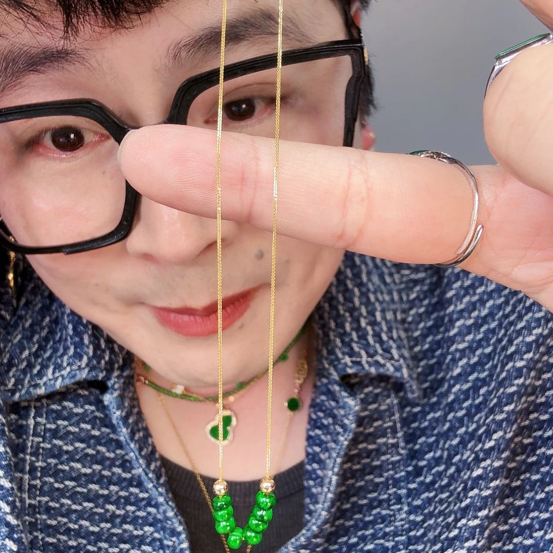 翡翠颈饰18K金镶嵌一个