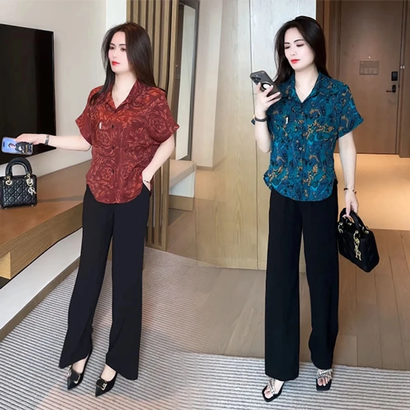 夏季穿搭衬衫休闲时尚洋气气质显瘦减龄女神短袖上衣