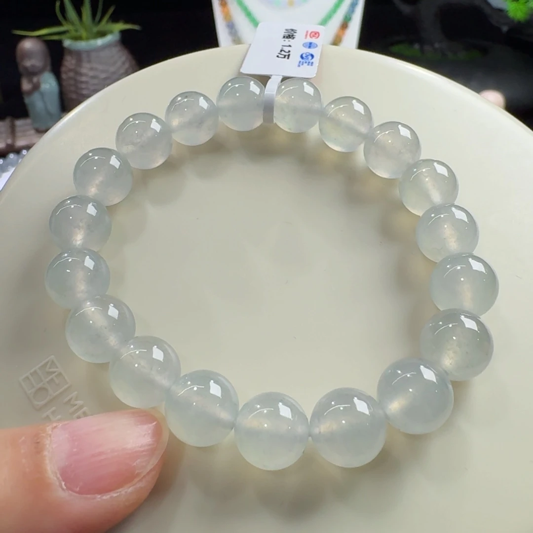 翡翠未镶嵌手链咖色单圈10mm