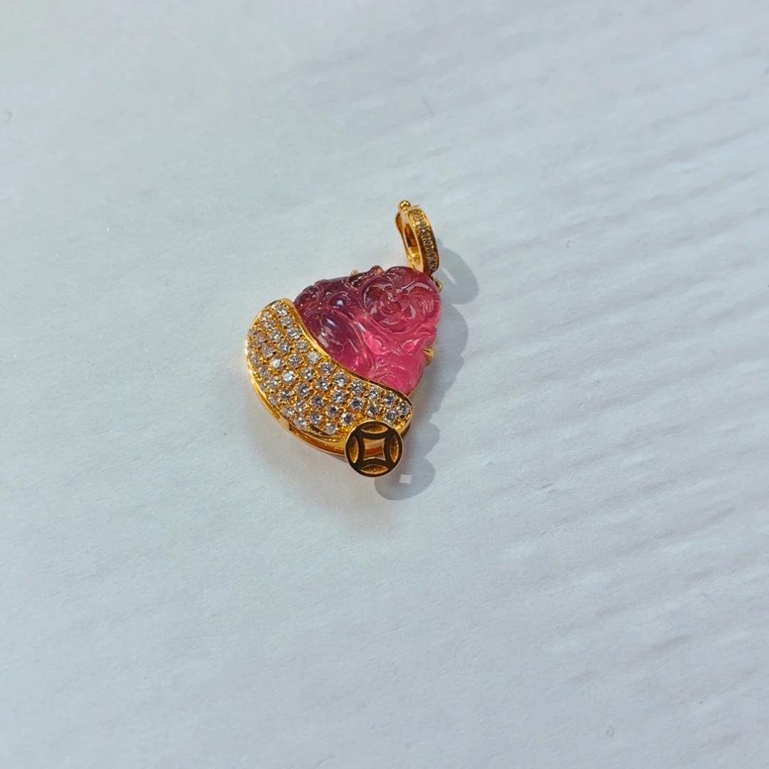 18K金镶嵌吊坠(不含链)碧玺碧玺吊坠