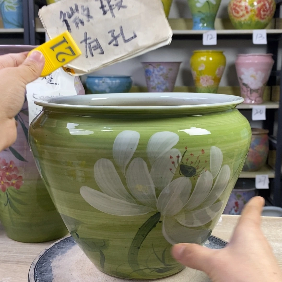 景德镇手工手绘陶瓷花盆