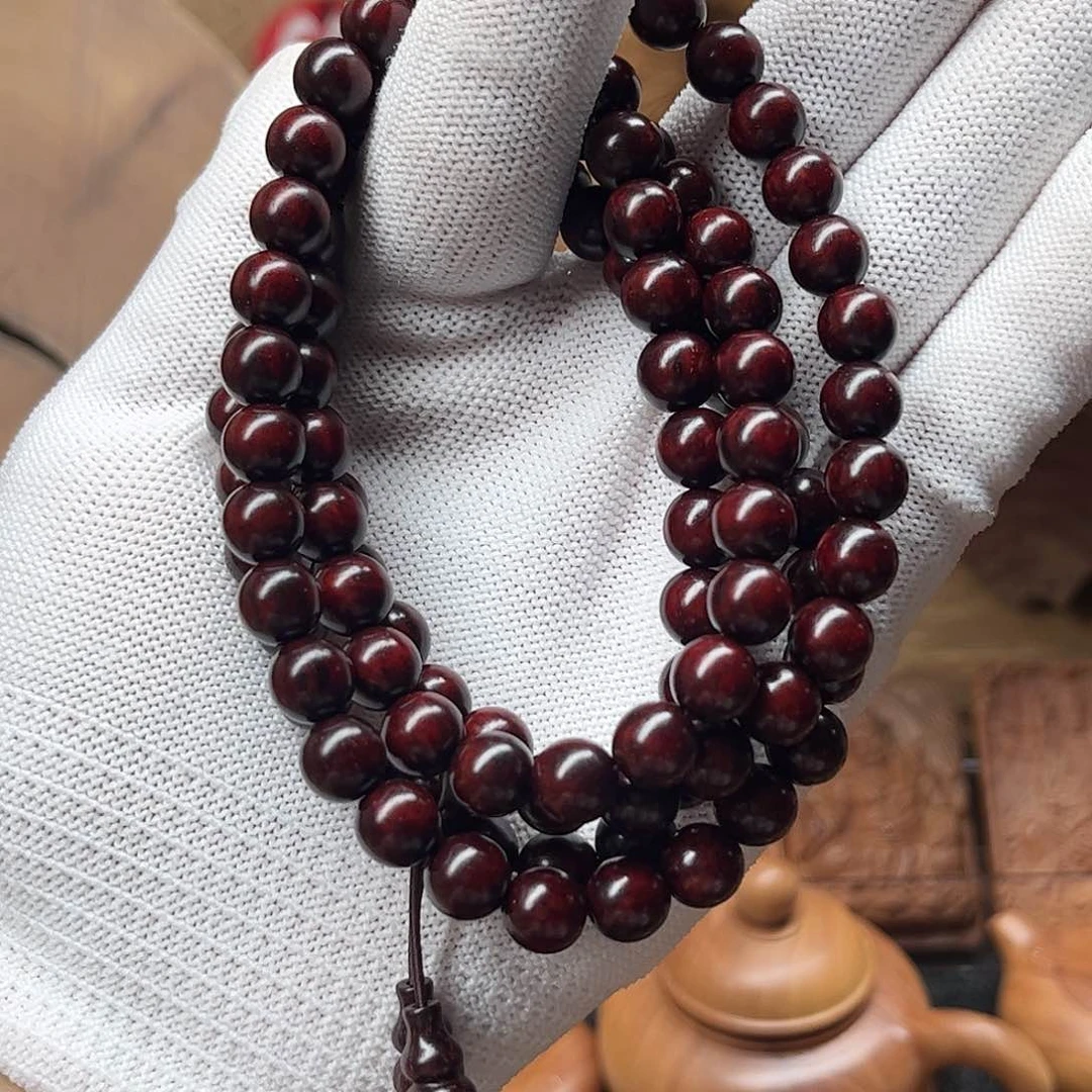 檀香木手串/手链喆**卐印度小叶紫檀0.8/108