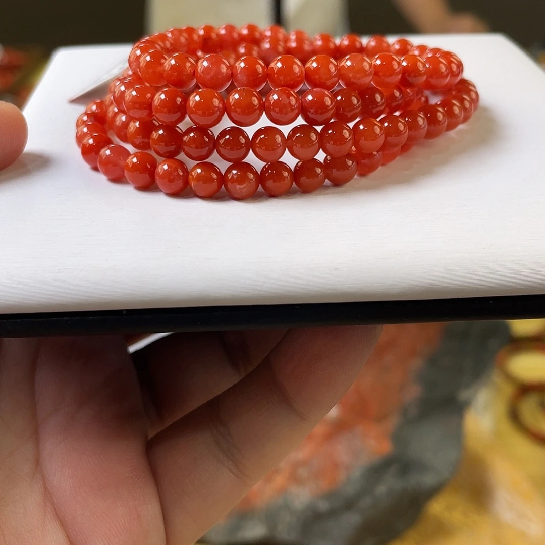 南红玛瑙未镶嵌手链6mm