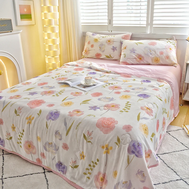 ”清凉一夏“可机洗夏凉被印花奢华凉感艾草凉感丝空调被夏被