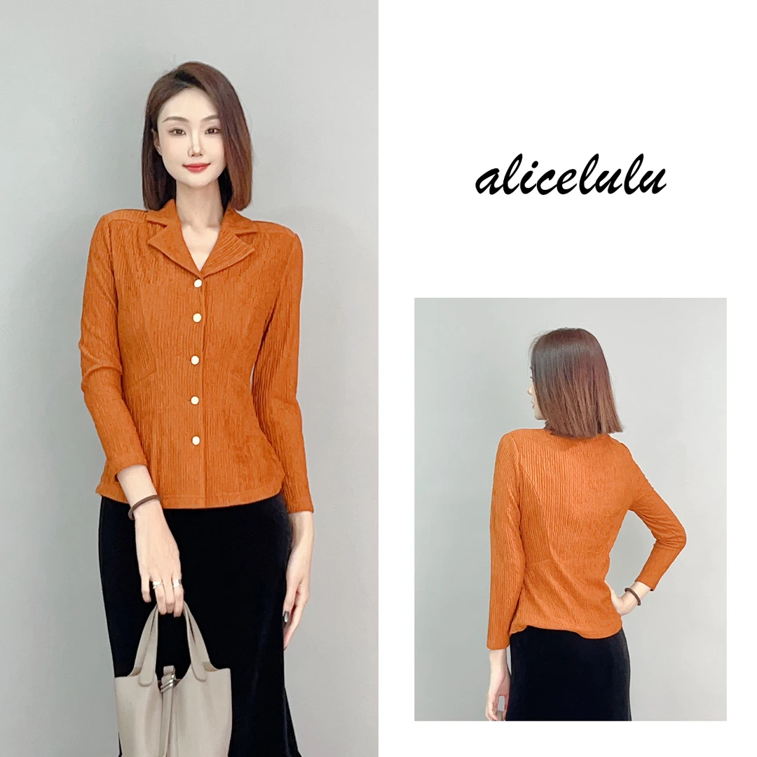 6 ALICE 肌理之褶衬衫 优雅翻领 显瘦百搭 S2141759E