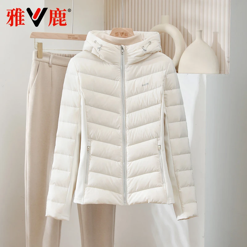 雅鹿旗舰店正品2025新款轻薄羽绒服女户外运动休闲百搭保暖外套冬