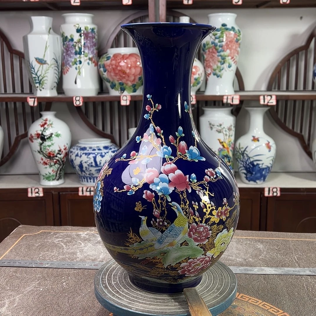 摆件陶景德镇陶瓷赏景泰蓝