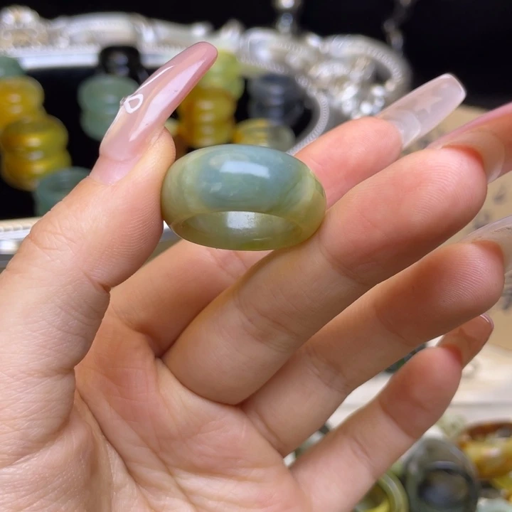 蛇纹石玉合金戒指4-18.2