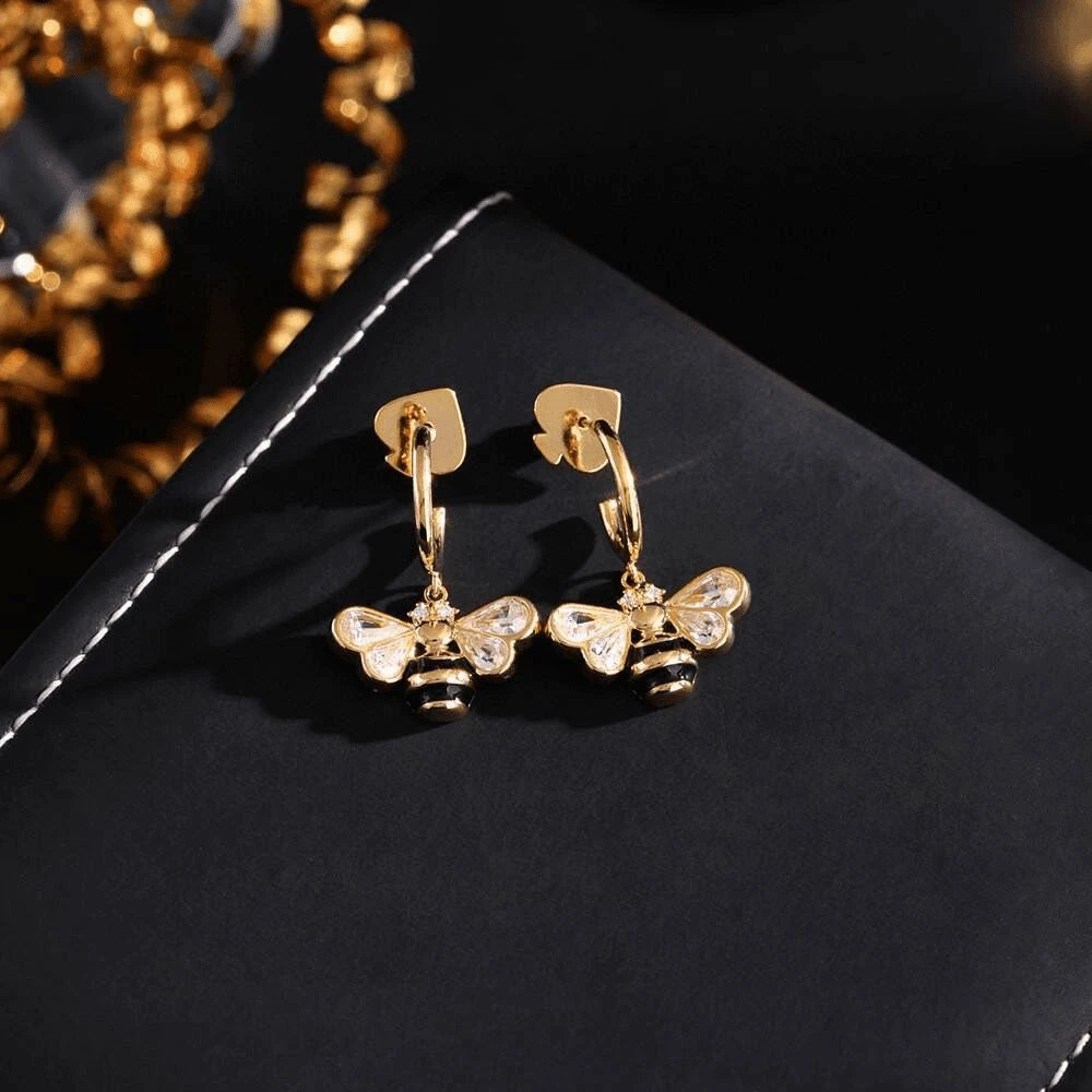 铜合金耳饰 《货号1598》精致百搭小蜜蜂吊坠