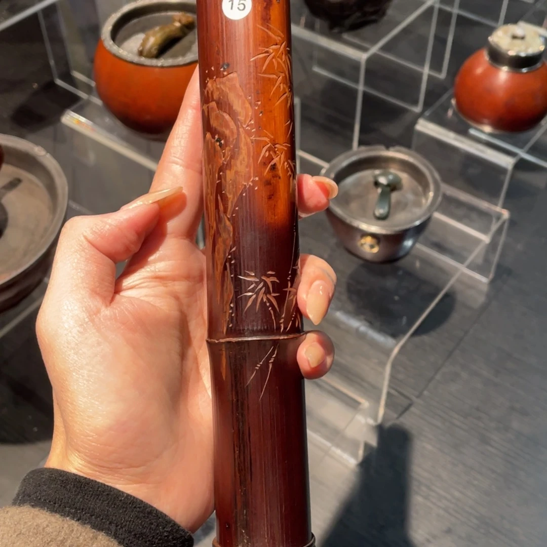 紫砂茶道老煤竹香筒