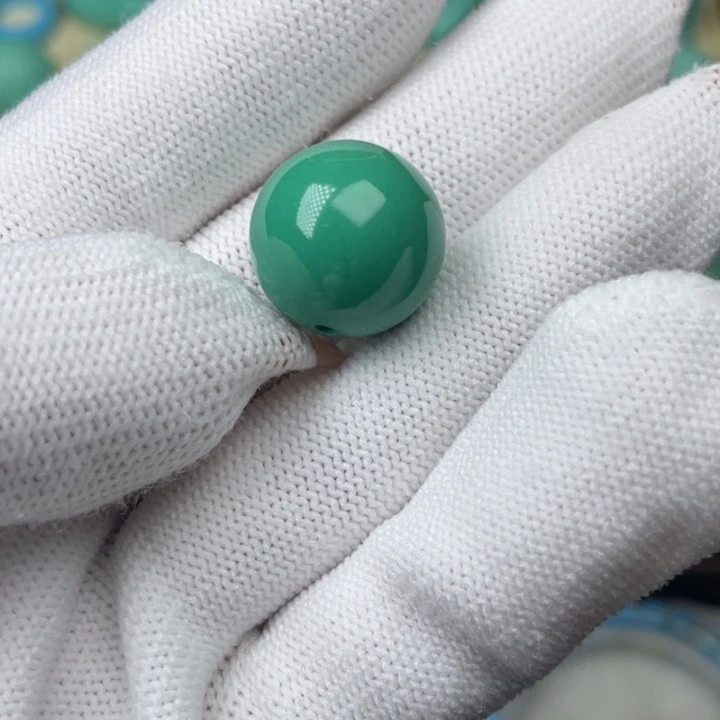高瓷深绿色16mm圆珠