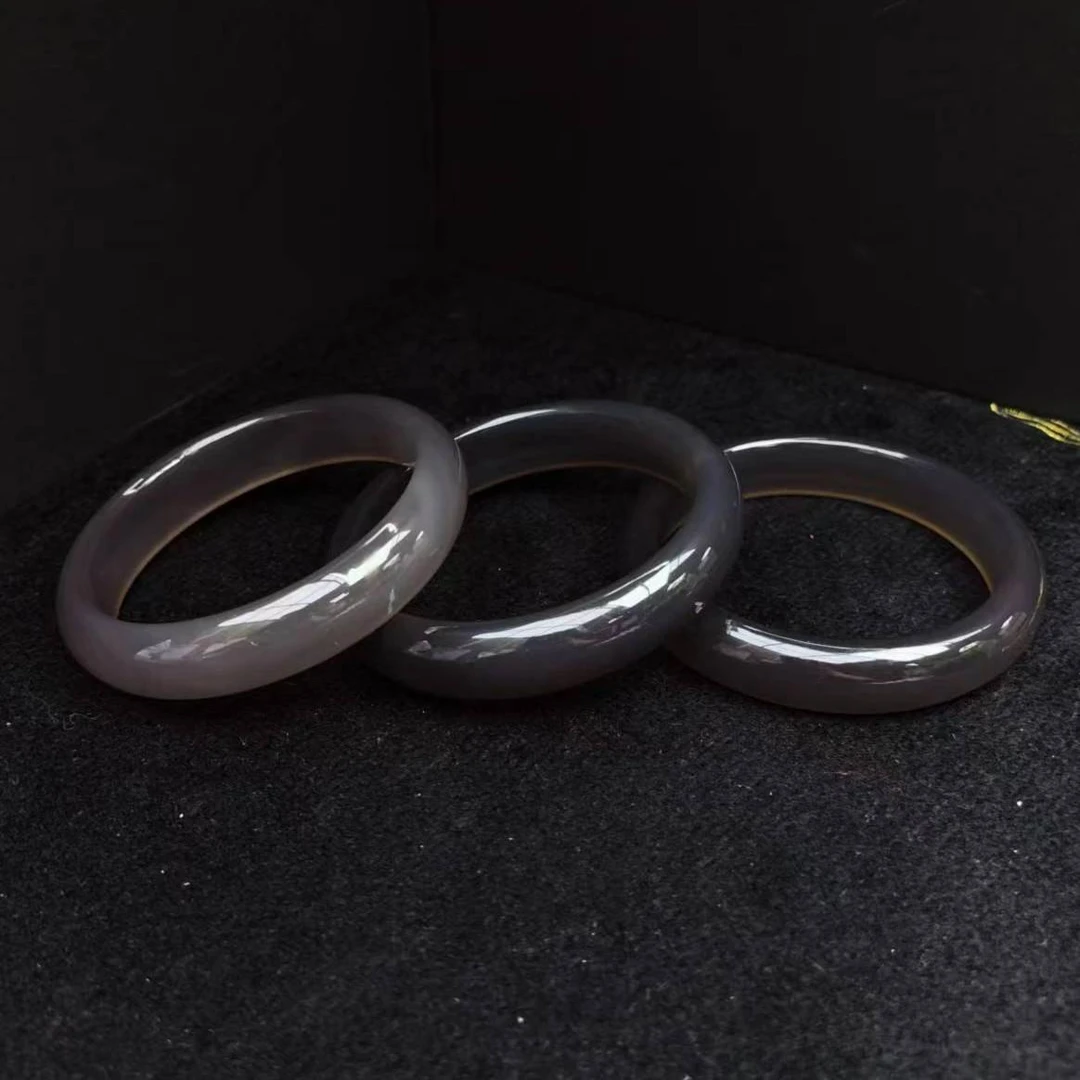 S1996【福嘟嘟】冰精灵烟紫黑玛瑙手镯-多样性发一件-圈口（56-61）