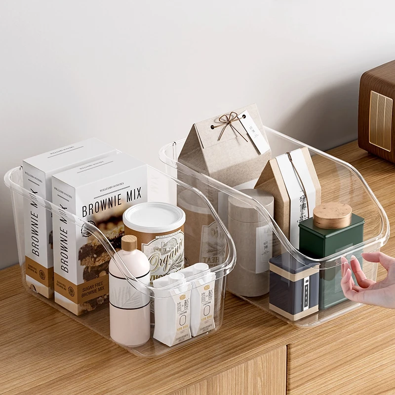 厨房收纳盒抽屉式桌面橱柜整理收纳日式收纳筐休闲风置物篮储物箱