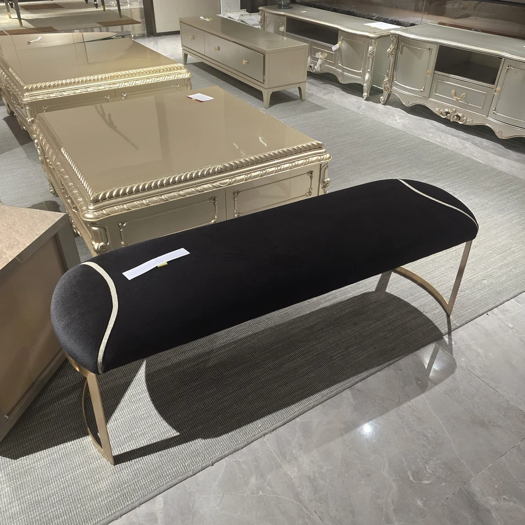 意式轻奢床尾凳金属腿