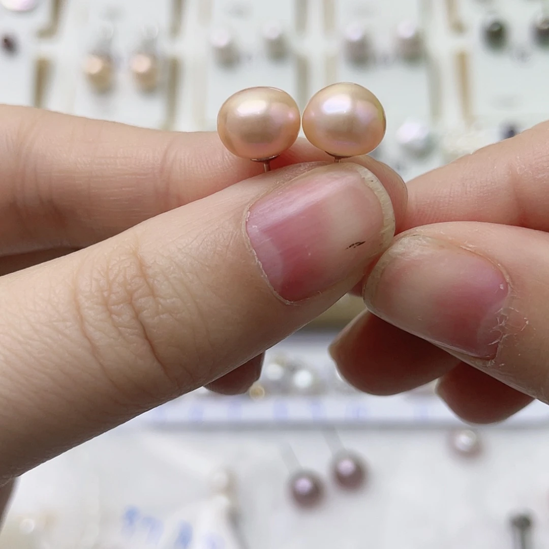 开***心耳饰淡水珍珠银S925镶嵌