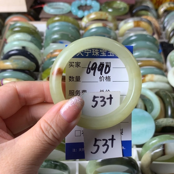 未镶嵌蛇纹石玉手镯6990