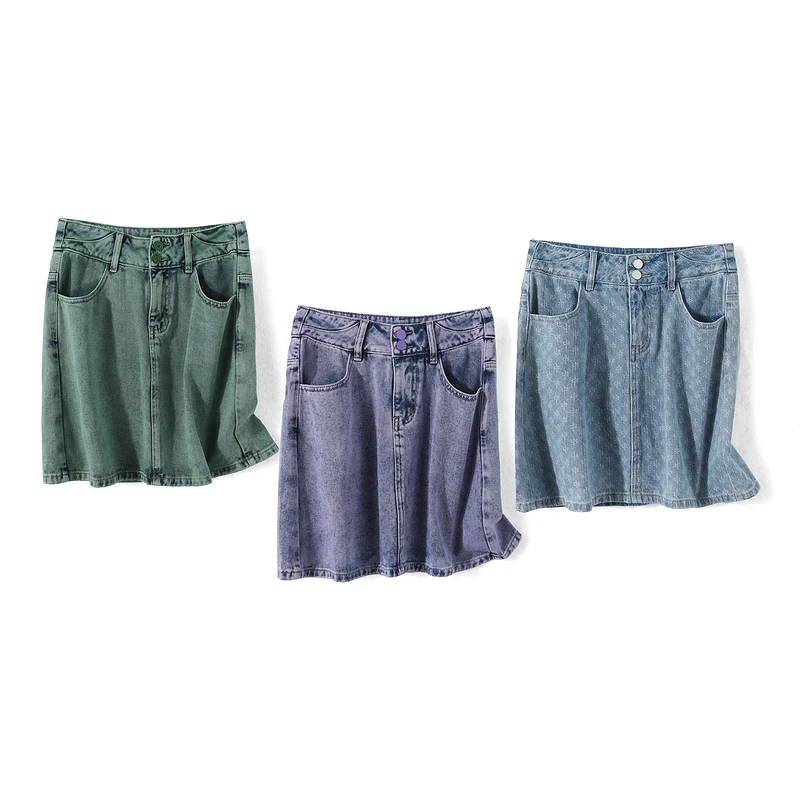 25378【韩系列】水洗牛仔半身裙311Q8703