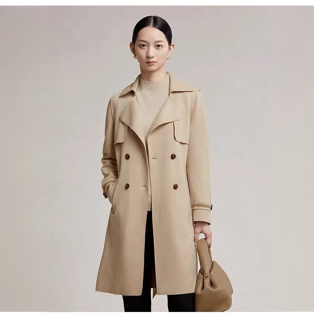 圣可尼设计感修身显瘦风衣