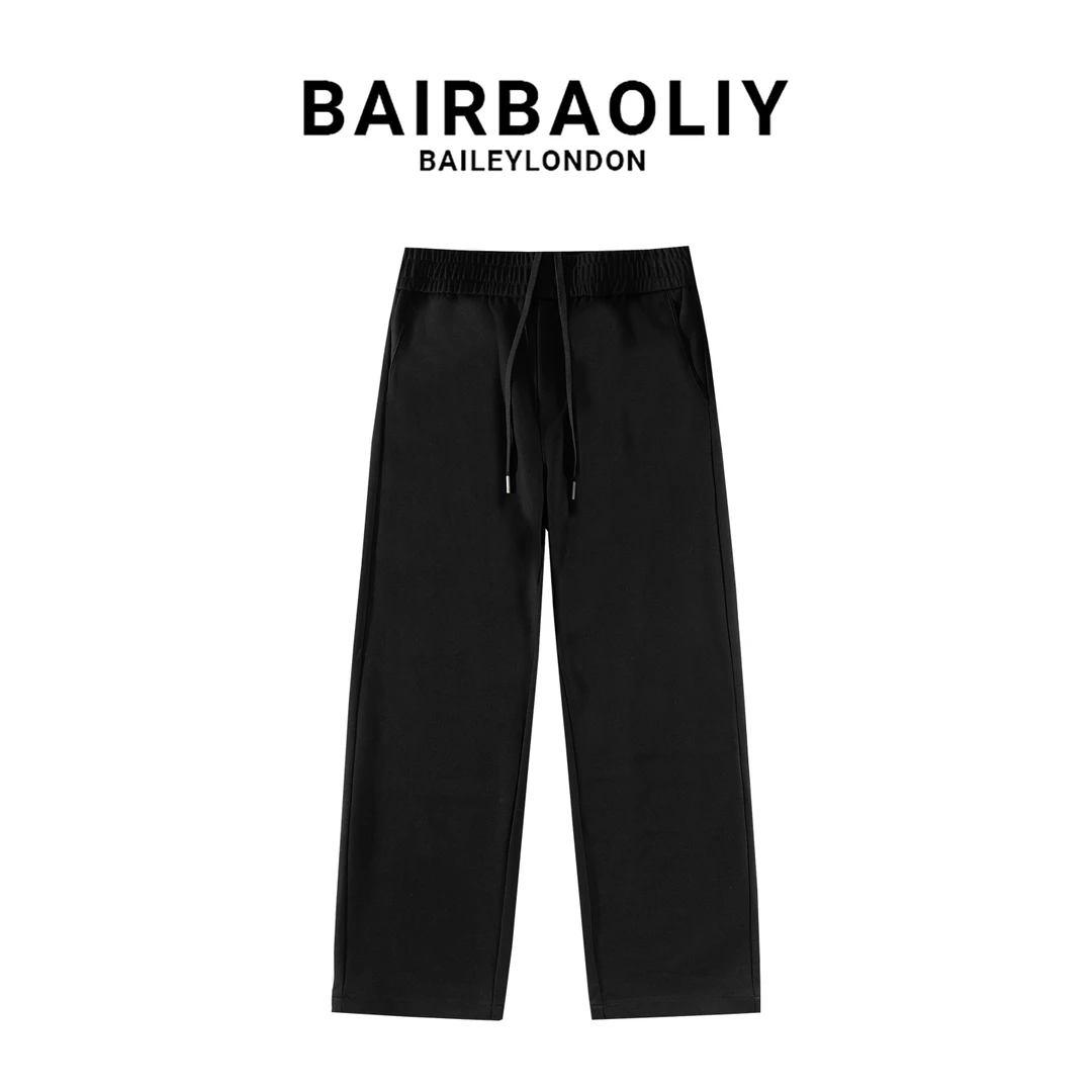 BAIRBAOLIY秋冬新款男士百搭休闲裤直筒宽松潮流重磅高街长裤卫裤