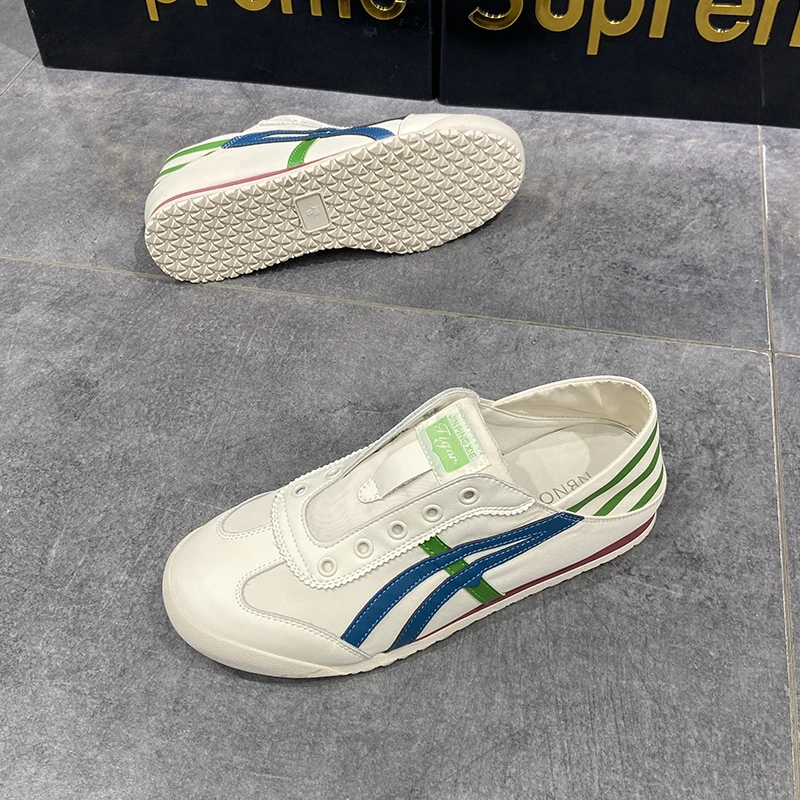 【米格格女鞋】日系复古阿甘鞋一脚蹬两穿鞋冰丝布透气百搭休闲板鞋