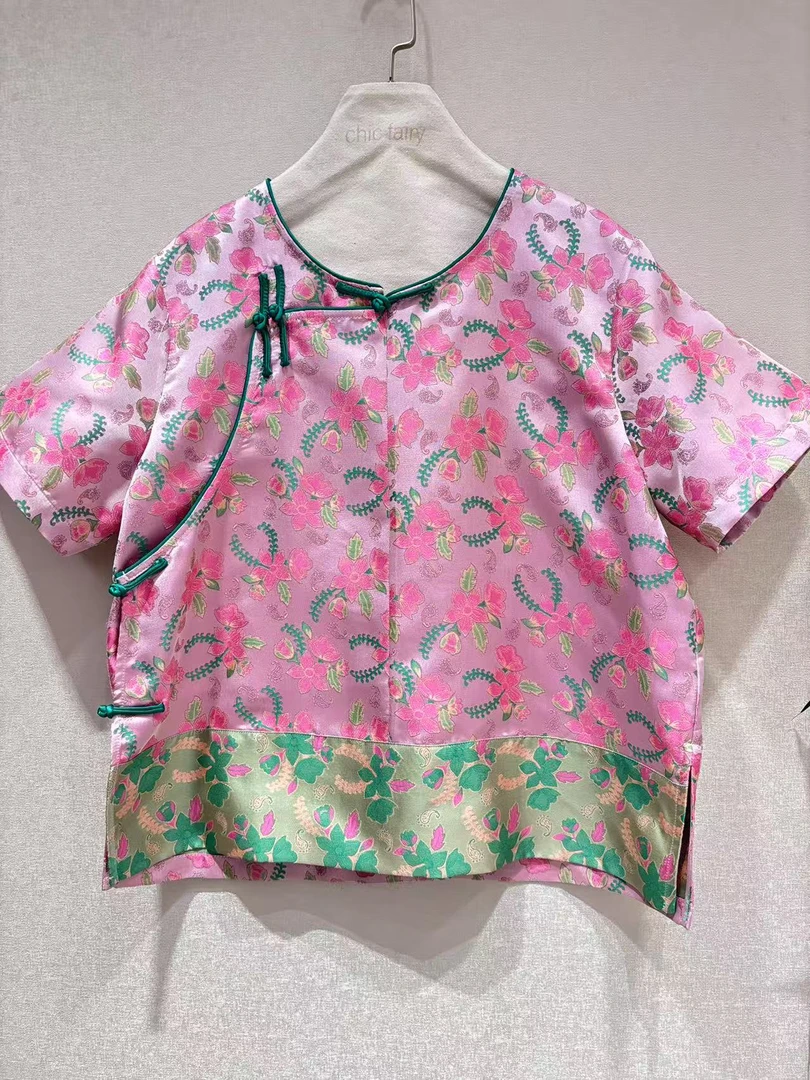 CHIC FAIRY【蔷薇】国风中式圆领提花上衣