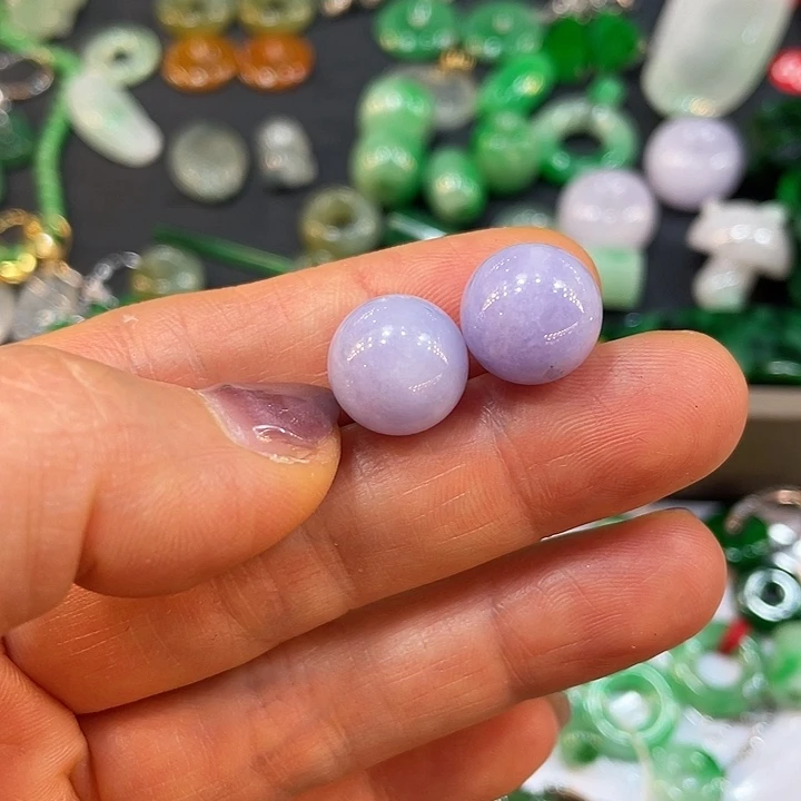 ****宝翡翠未镶嵌耳饰珠子