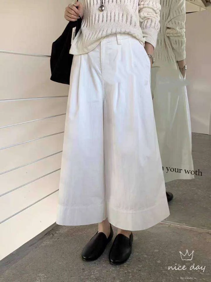 ～（姐姐家）春夏韩版慵懒风显瘦百搭宽松直筒阔腿裤女九分裤