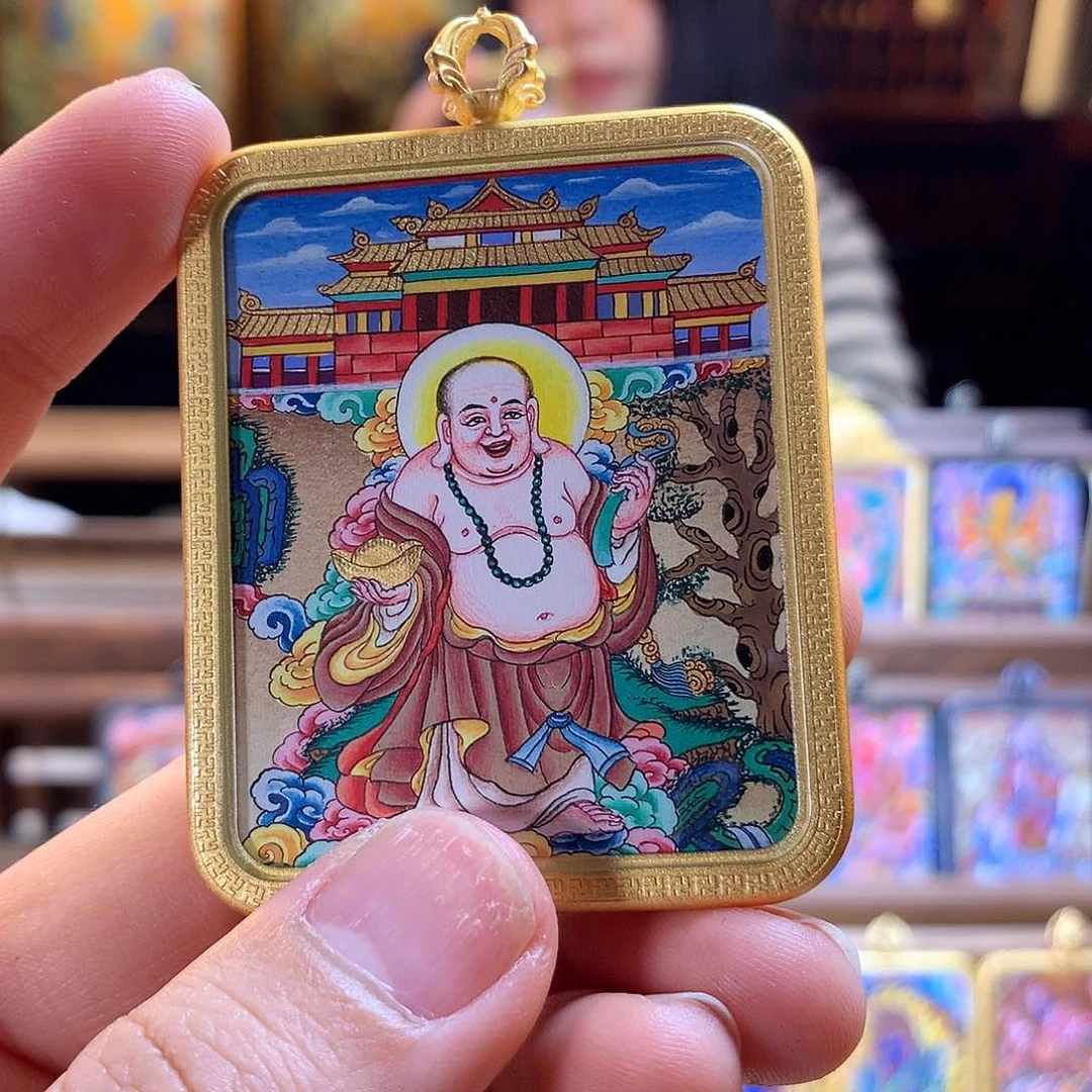 吊坠t****r热贡纯手绘唐卡弥勒
