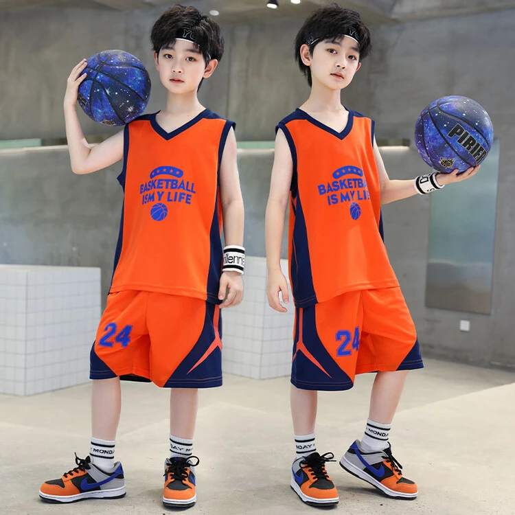 男童篮球服两件套装无袖夏季背心儿童夏天新品中大童运动球衣帅气
