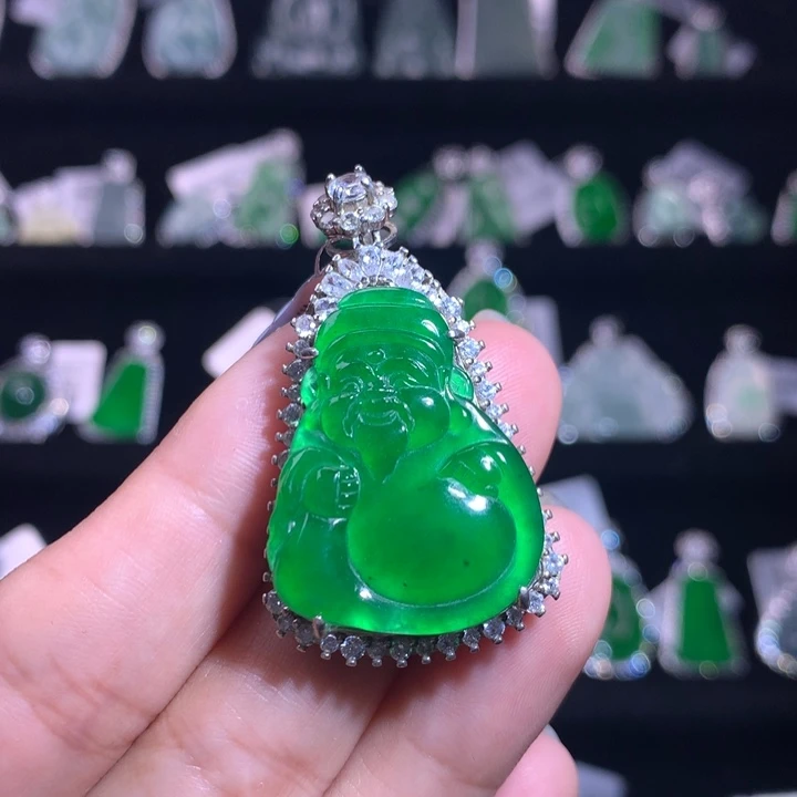 【闪购商品】颈饰银S925镶嵌翡翠天然翡翠