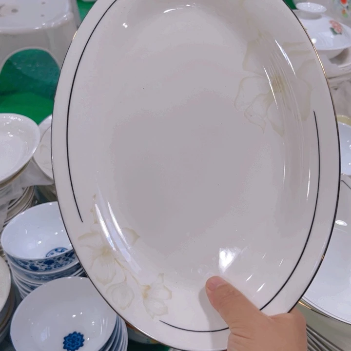 瓷片秒金鱼盘一个微瑕