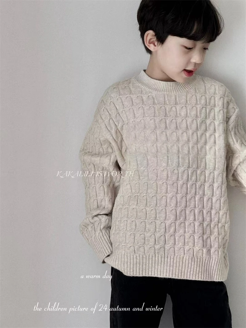 （胸前有字母）219儿童时尚休闲套头毛衣-9577